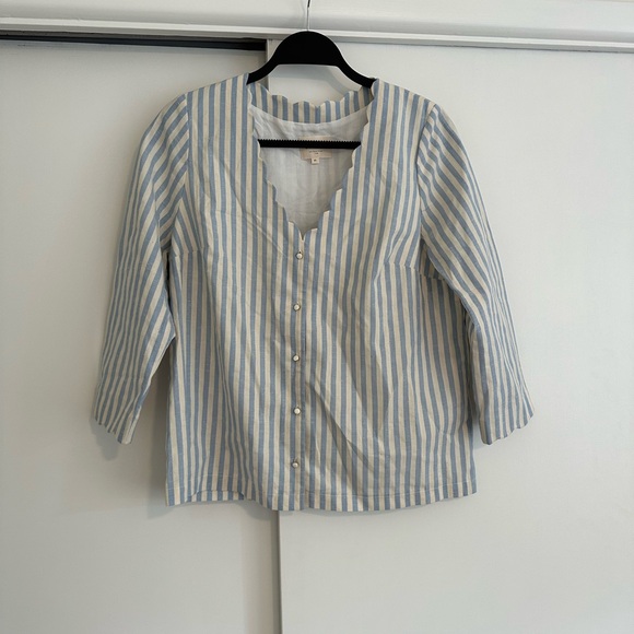 Sezane blue/ecru Blouse 40 - Picture 1 of 7